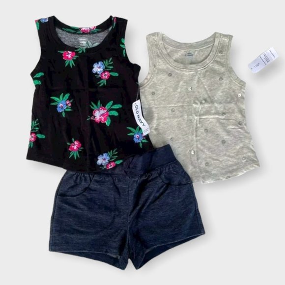 Old Navy Other - BNWT BUNDLE Baby Girls 12-18 Months Tanks and Shorts, Old Navy